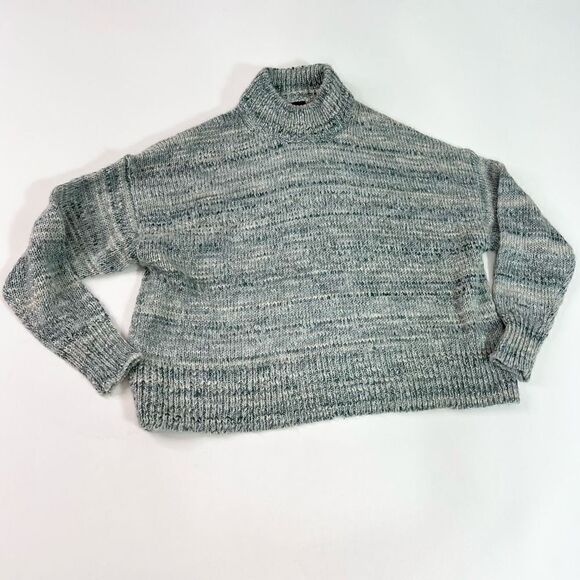 J. Crew Wool Blend Sweater Womens Small Space Dye Mock Neck Ribbed Pullover - Picture 1 of 10